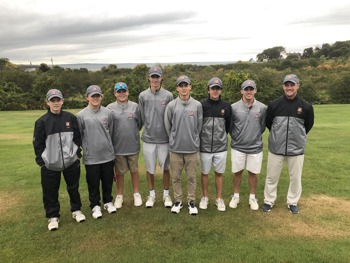 TAVarsityGolf's tweet photo. TA and Falmouth are crowned SMAA Co-Champs today at historic Abenakee Golf Club. Great day overcoming some very tough conditions and without top player, Armand Ouellette! A great testament to the depth on this team. Well done boys! https://t.co/mpiC0gXWH7