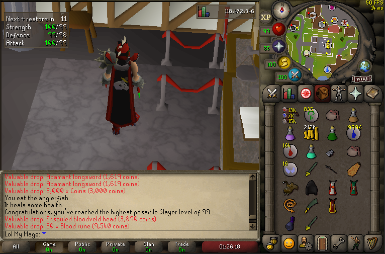 LloydDrake's tweet photo. 99 Slayer achieved ! :) https://t.co/WiMCBn81nE