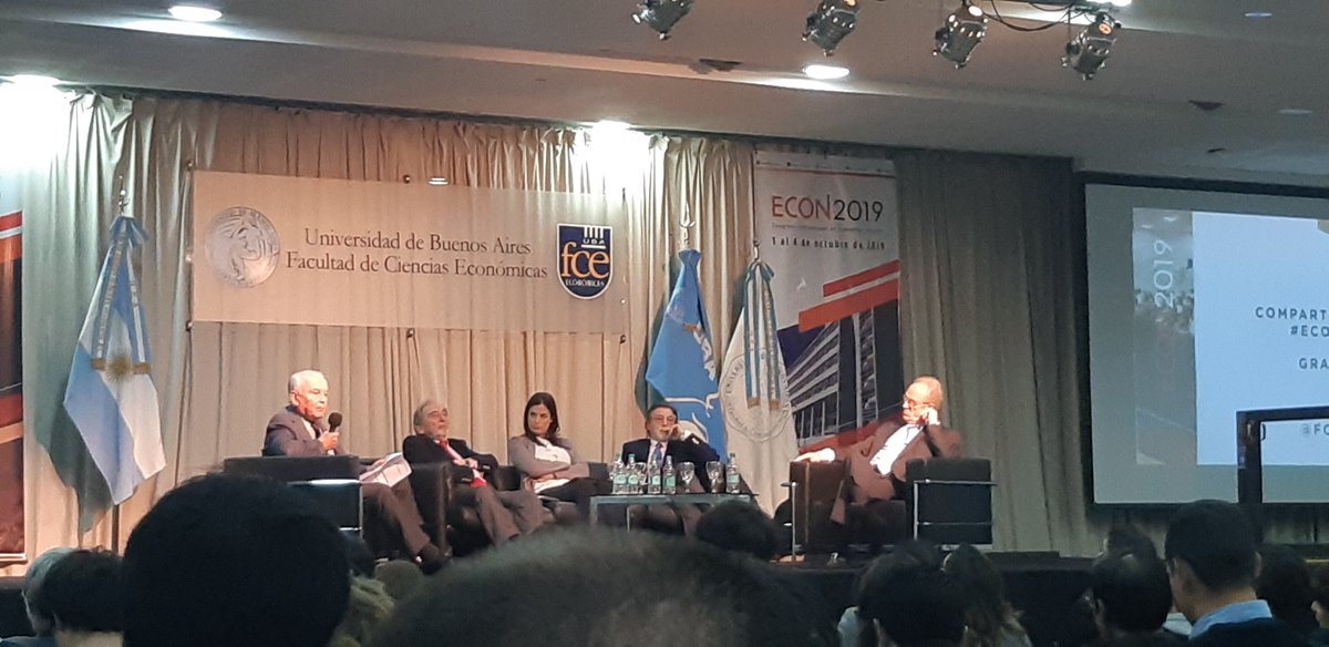 francobru's tweet image. Gran panel en la inauguración de la #Econ2019 en la FCE-UBA