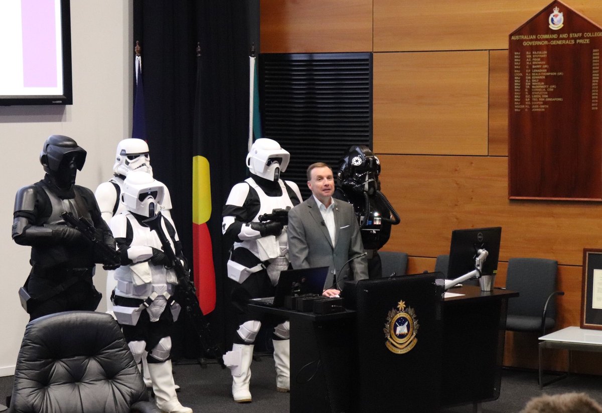 ADC_Australia's tweet image. Talk about #MakePMEFunAgain! MAJGEN Ryan kicks off the #SciFi and Future of War Seminar today at the Australian Defence College. @WarintheFuture
