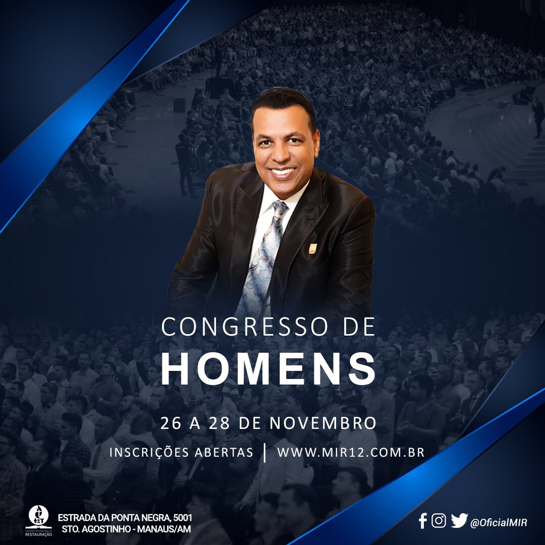 Sacerdotes, Novembro está chegando! Marque na sua agenda os dias 26, 27 e 28. Vamos viver dias poderosos. Aguardamos você, e toda sua geração! Inscrições no link mir12.com.br/br/2019/inscri… #CongressodeHomens19 #M12