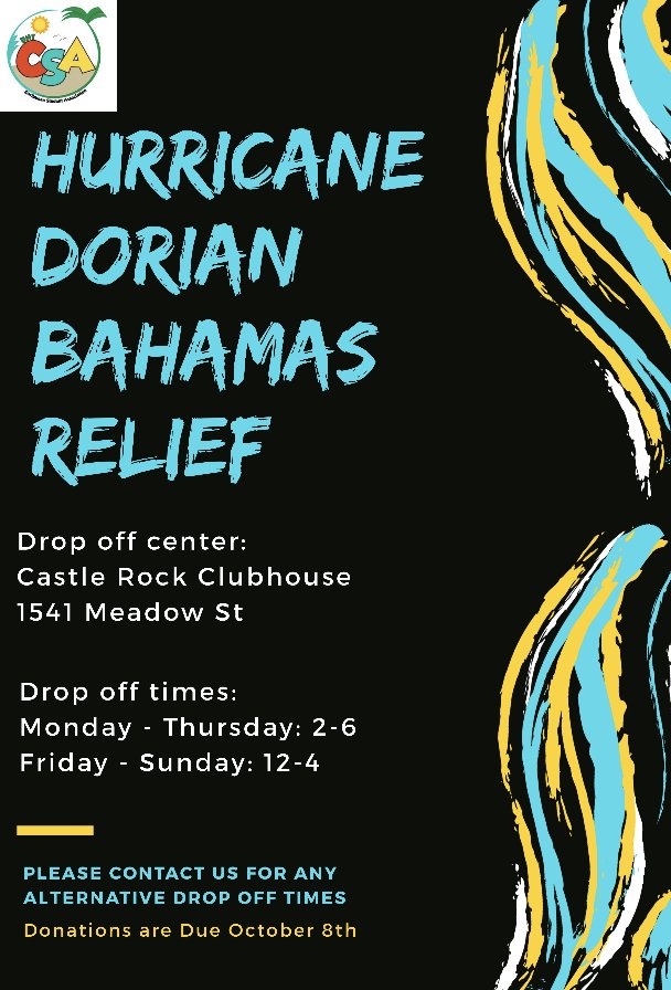 Still want to help the Bahamas? Well don’t worry! We will be collecting donations all the way up to the 8th 🇧🇸💙 #bahamastrong #UNTCSA