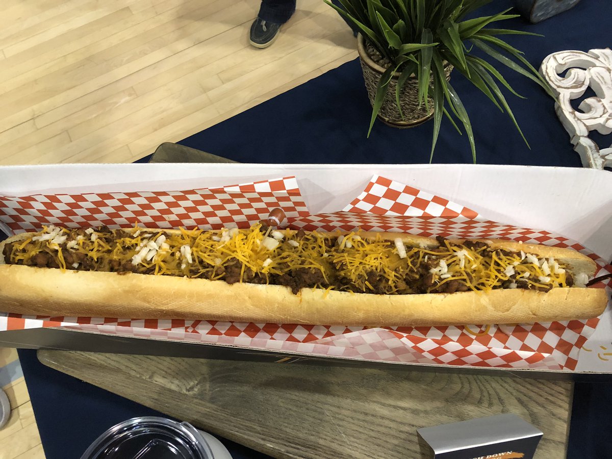 JimSenter2's tweet photo. Miner Fans don’t miss out on the Winning Combo deal for homecoming weekend. $15 bucks gets you a game ticket, hotdog and drink!  Check out these 22” dogs you can purchase!  #OrangeRevival https://t.co/7BTs8mZxlI