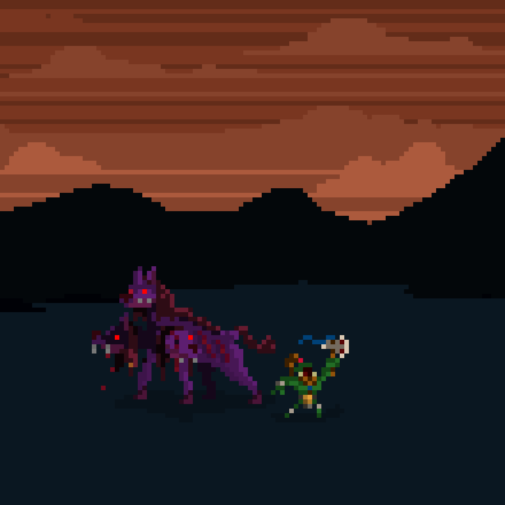 apoonto's tweet photo. [#2 - Cerverus] 
#pixelart #Blocktober #Cerverus https://t.co/wZXPcbiWi3