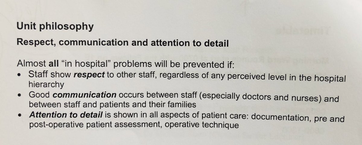 First week in the new job at Concord Repatriation General Hospital. Great unit principles emphasised in induction. #mykindofplace