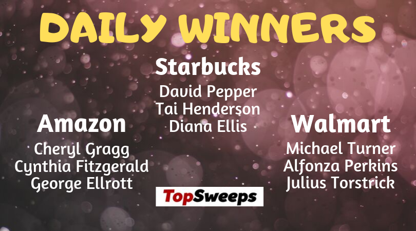 topsweepsprize's tweet photo. R U a lucky winner??? ๐โญCheck below!!
#EnterToWin your own โ$10 Starbucks gift card HERE: https://t.co/7xplZsZWZTย
#StarbucksGiveaway #GiftcardGiveaway #Topsweeps #TSGiveaways #DailyWinners #TopSweepsWinners https://t.co/oq0py4vI0w