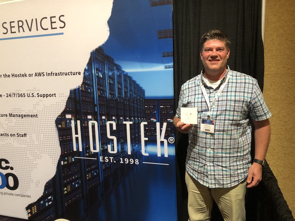 Congrats  to Mark! He won our last drawing for the Apple AirPods! Big thank you to everyone that stopped by to say hello and picked up some Hostek swag! We appreciate every one of you! Safe travels! #CFSummit2019 #ColdFusion
