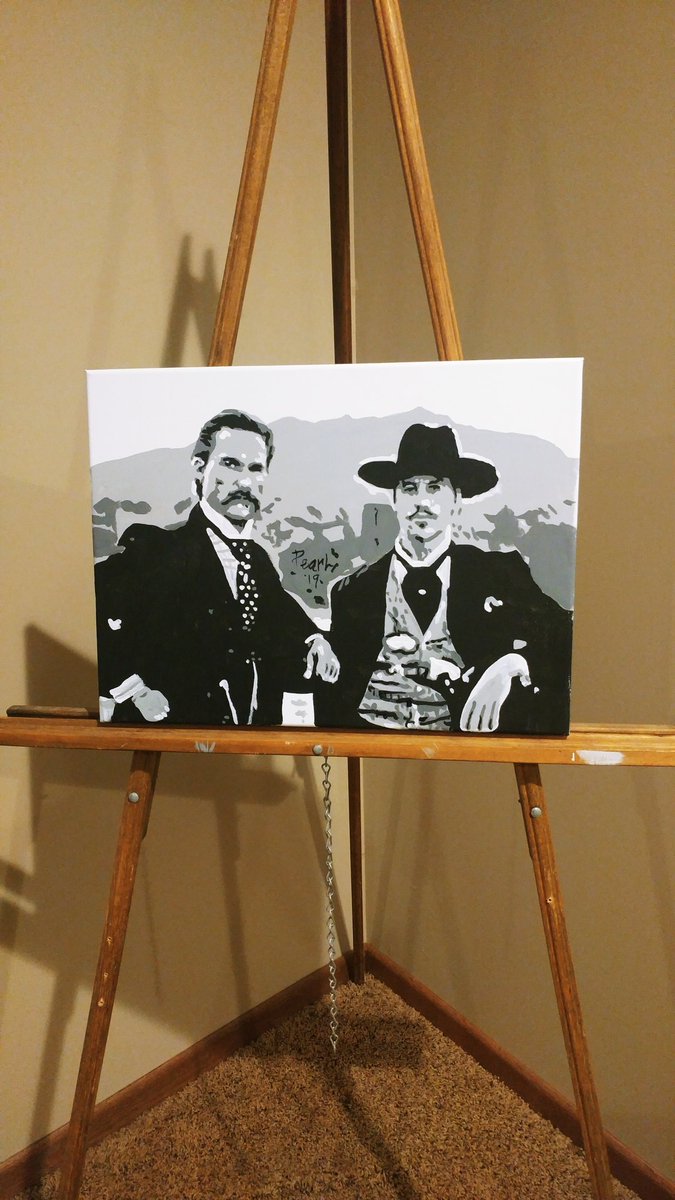 's tweet image. "You're the only human being in my entire life that ever gave me hope" 
- Doc Holliday 12x16 acrylic canvas #painting #tombstone #Kilmer #Russell #art #movies #1994