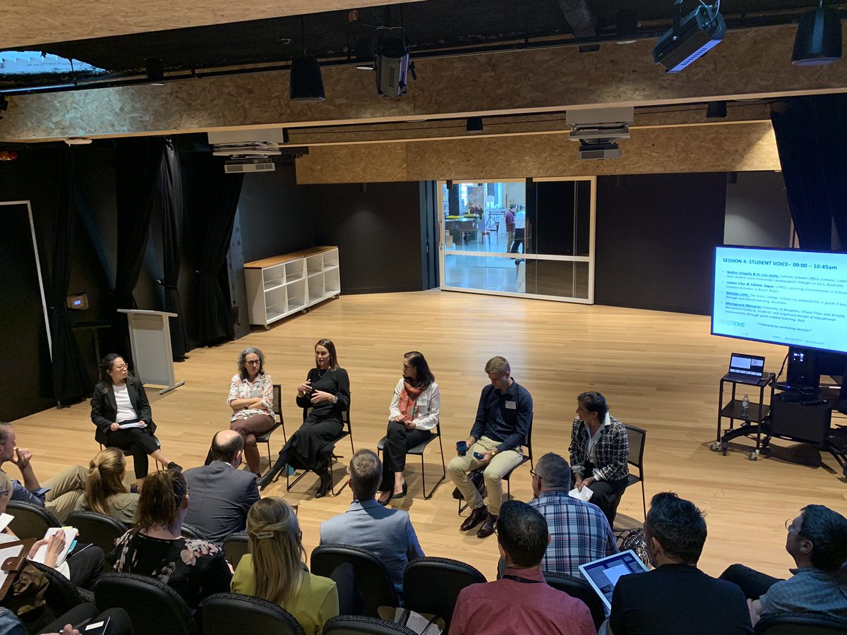 projectILETC's tweet photo. Workshops on student voice - delving deeper into what it looks like with @nadineslingsby1 @MariMarcarini Nicolas Little &amp; Lisiane Closs @LisaJacka  #Transitions19 https://t.co/d0XMUEk5hd