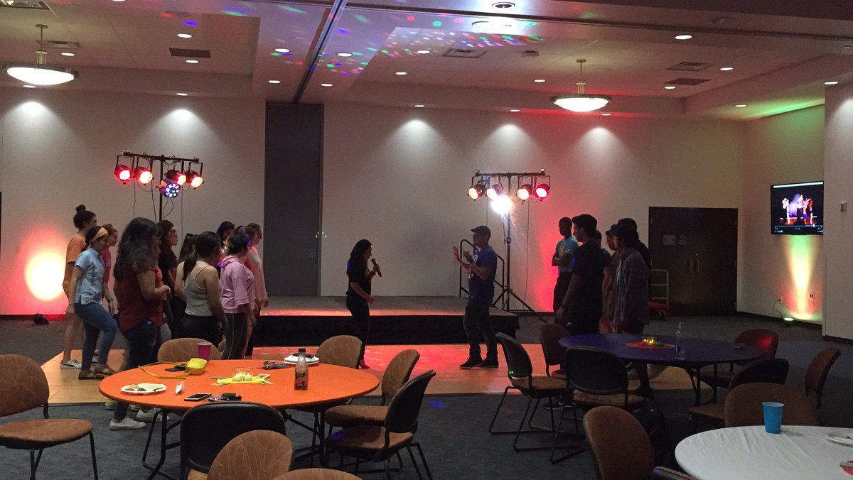 Salsa workshop and free fuzzys tacos ball room now