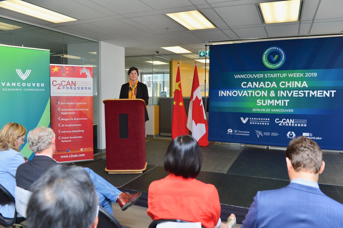 C2iBridge's tweet photo. Thanks everyone for coming to the Canada China Innovation &amp; Investment Summit 2019. We are so grateful to partner with #VSW2019, #VanEconomic, #BCInnovation #SFUVentureLabs, #APFCanada, #Dentons &amp; #SFUInnovates.  See you all in 2020! #innovation #canadachina #startups #c2can https://t.co/cbk7KFmKYN