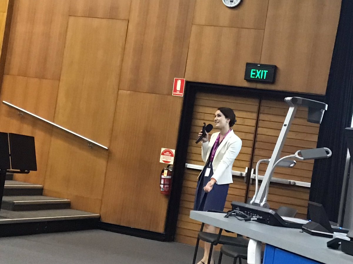 QUTdesign's tweet photo. “The biggest fear of an older person who lives alone is falling - and teaching them that an AI devise (Alexa)  could help them.. then they wanted Alexa.. but they had to be taught how to engage with it” @tamgreulich @SmartHealth_NUS  #QDW19 #HealthTech https://t.co/ppbrbCKoNi
