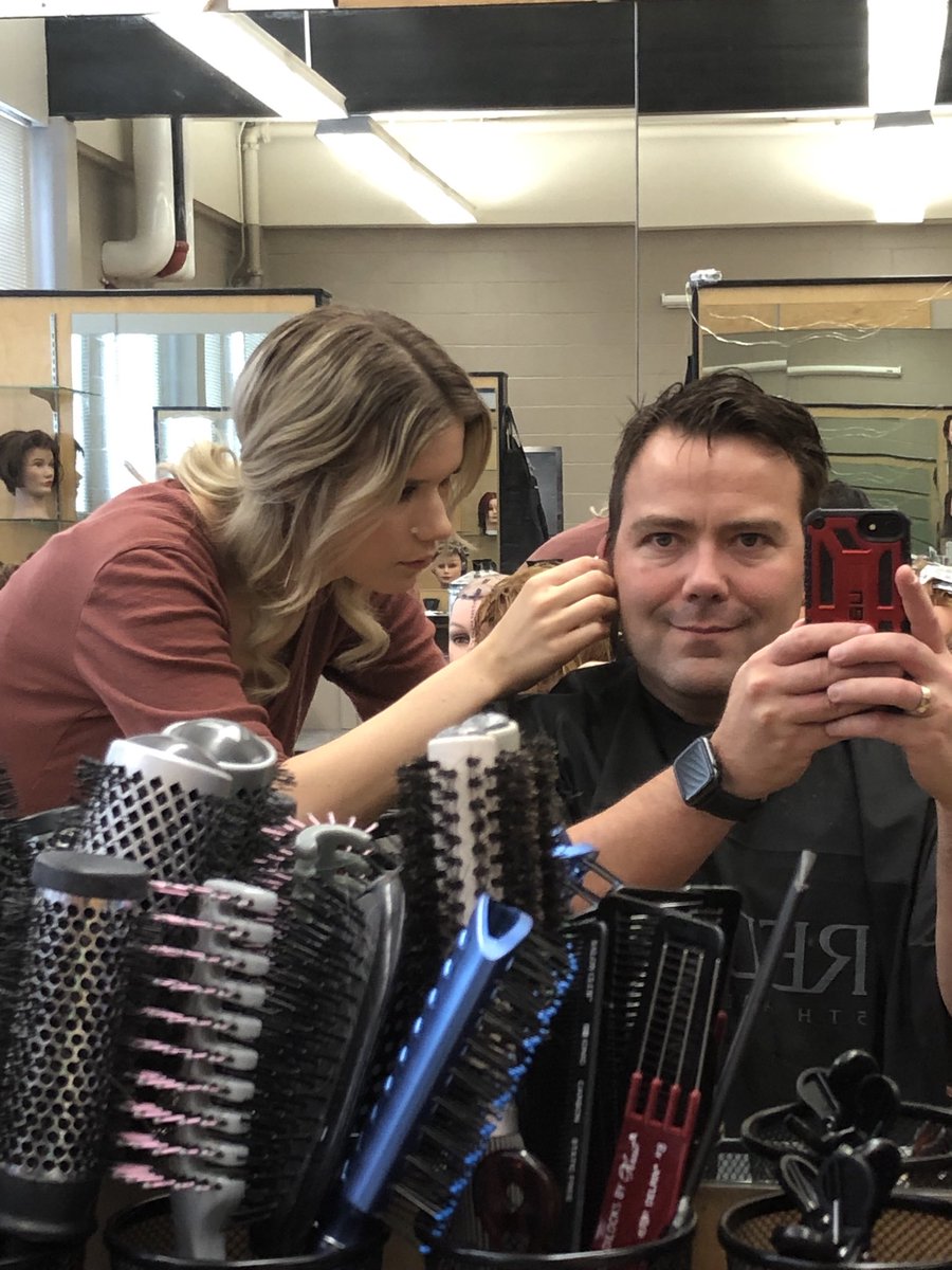 RWielgoz's tweet photo. A great haircut from a Hairstyling student at NorKam’s La Bella Saints hairstyling program. Thanks Johanna! https://t.co/n4GyZ9Qig5