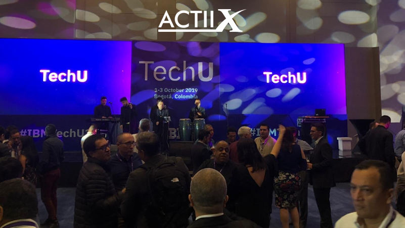 actiix's tweet photo. Estamos disfrutando de una agradable velada después de un día lleno de conocimiento de #IBMTechU19 en el centro de convenciones del Hotel Hilton de la ciudad de Bogotá, Colombia. https://t.co/9tJmhd1IGY