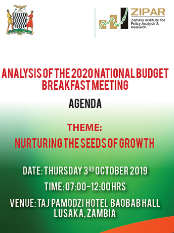 Starting at 07:00 this morning, we bring to you the 2020 National Budget Analysis under the theme: 'Nurturing the Seeds of Growth' at the Pamodzi Hotel in Lusaka. Present will be the Minister of Finance. The event will be live on HotFM: 87.7
Stay tuned !!! #2020BudgetAnalysis