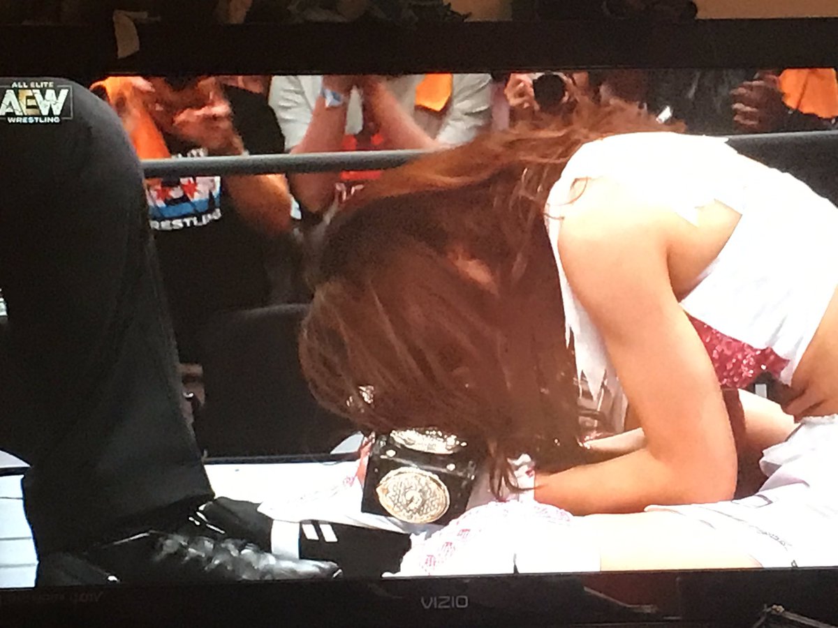 sorisyves's tweet photo. yay congrats @riho_gtmv on being the first ever @AEWrestling women's champion. I'm so proud of you https://t.co/Nqex6FupHB