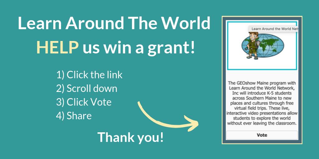 learnATW's tweet photo. MORE VOTES = MORE GEOshow. It’s that simple! We need daily votes in October to win a grant. 1) Click https://t.co/7dYv3Ju7We 2) Scroll down 3) Vote for Learn Around The World (picture below) 4) Share #GEOshow #tcfcu #BNF2019 @TownCountryFCU https://t.co/BTCr1IXnVU