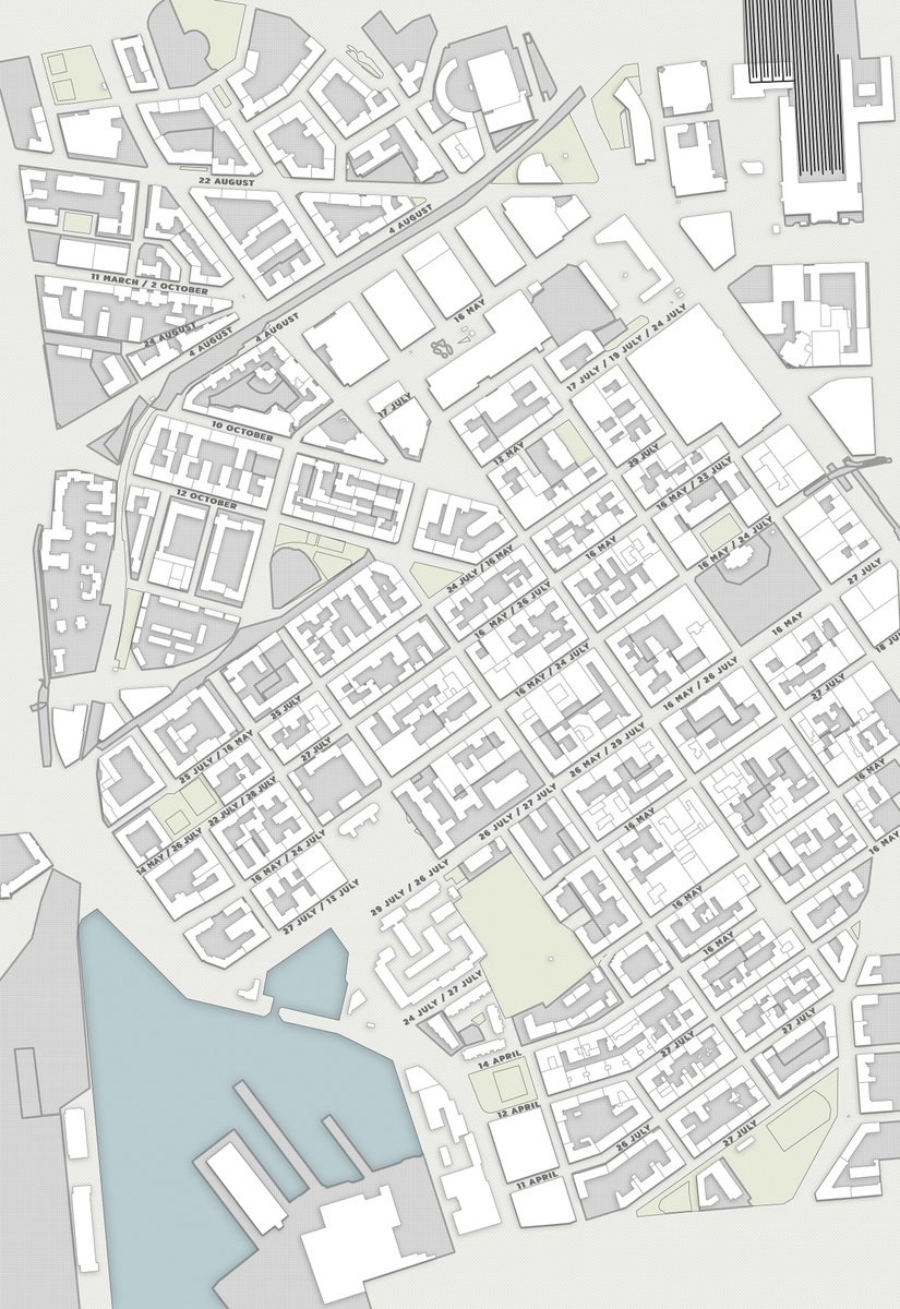 Wanna experience the henge effect of #Helsinki? Look west on the day it marked on each street - #helsinkihenge #myhelsinki