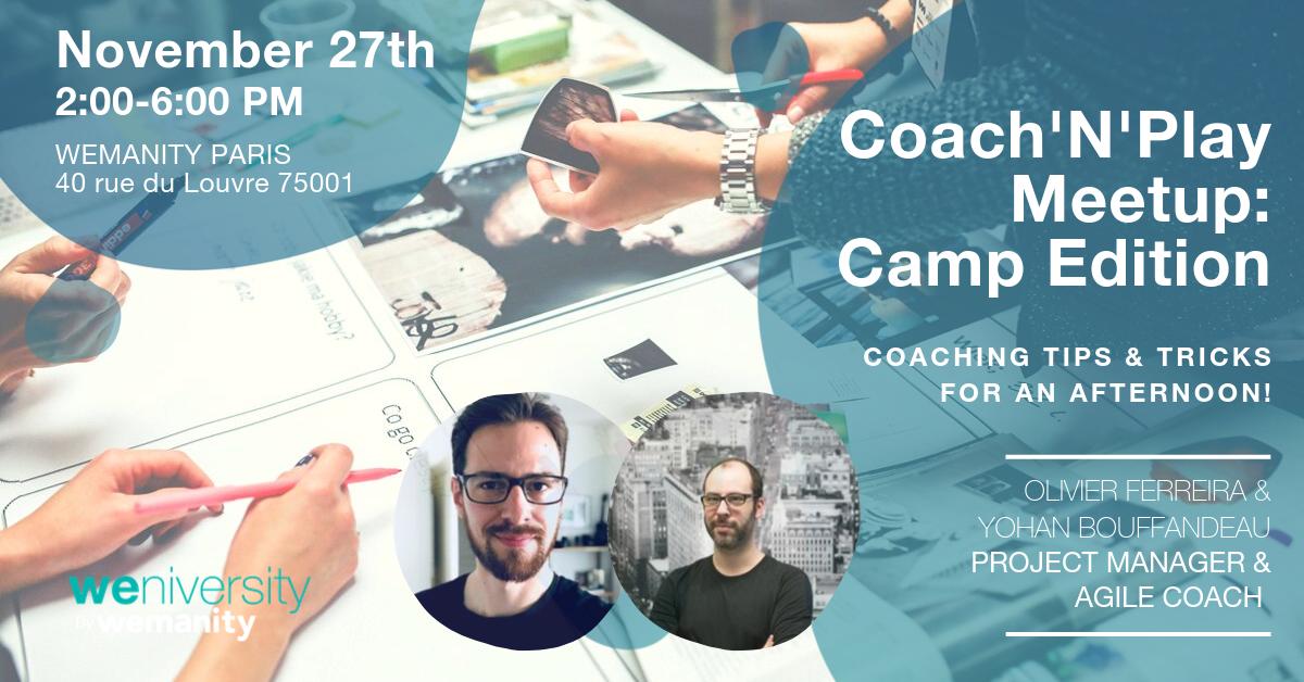 [Meetup 🇫🇷] À destination de tous, Coach’N’Play est le rendez-vous dédié à la découverte du coaching et de ses outils. 

Découvrez un nouveau format prolongé le 27 novembre dans nos locaux pour une expérience améliorée ! 

Infos et inscriptions ➡️ ow.ly/8VHk50wzijA