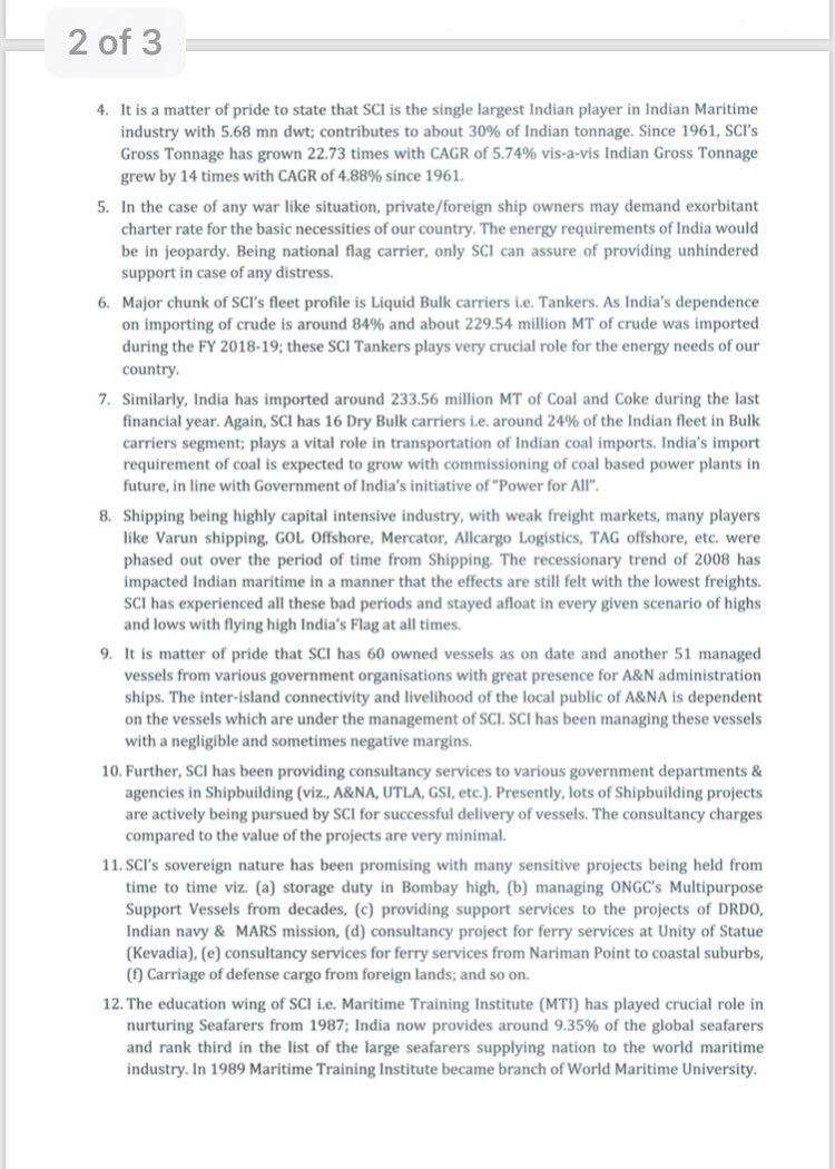 SCIOA1's tweet photo. Letter submitted to PMO office for re-consideration of proposal for #strategicsale #disinvestment of Shipping Corp of India Ltd, Navratna PSU @PMOIndia @SecyDIPAM @FinMinIndia @shippingcorp @shipmin_india @narendramodi @LabourMinistry @nsitharaman @IndiaNcoa @MazdoorSangh https://t.co/MCoRSY5PTM