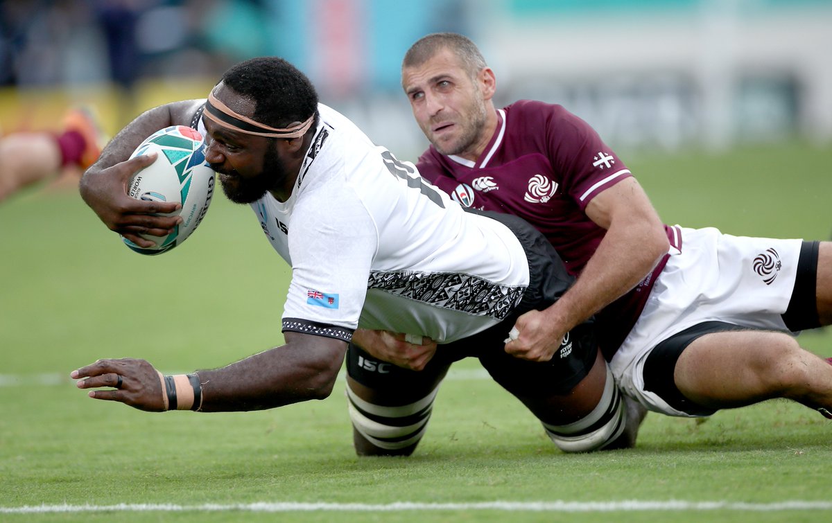 Ladbrokes's tweet photo. β° FULL TIME β°
Georgia 10-45 Fiji
Incredible performance from the Flying Fijians who will be left wondering where that was against Uruguay last week!
#RWC2019 #GEOv https://t.co/bLNZhzemVP
