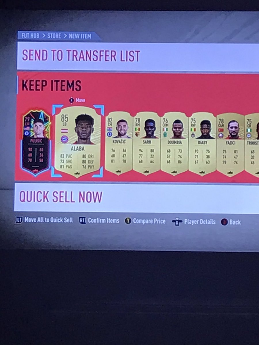 Cool little screen, got this as my best pack from tier 1 division 5 untradable rewards which isn’t too bad, got kimpembe who’s worth 20k too