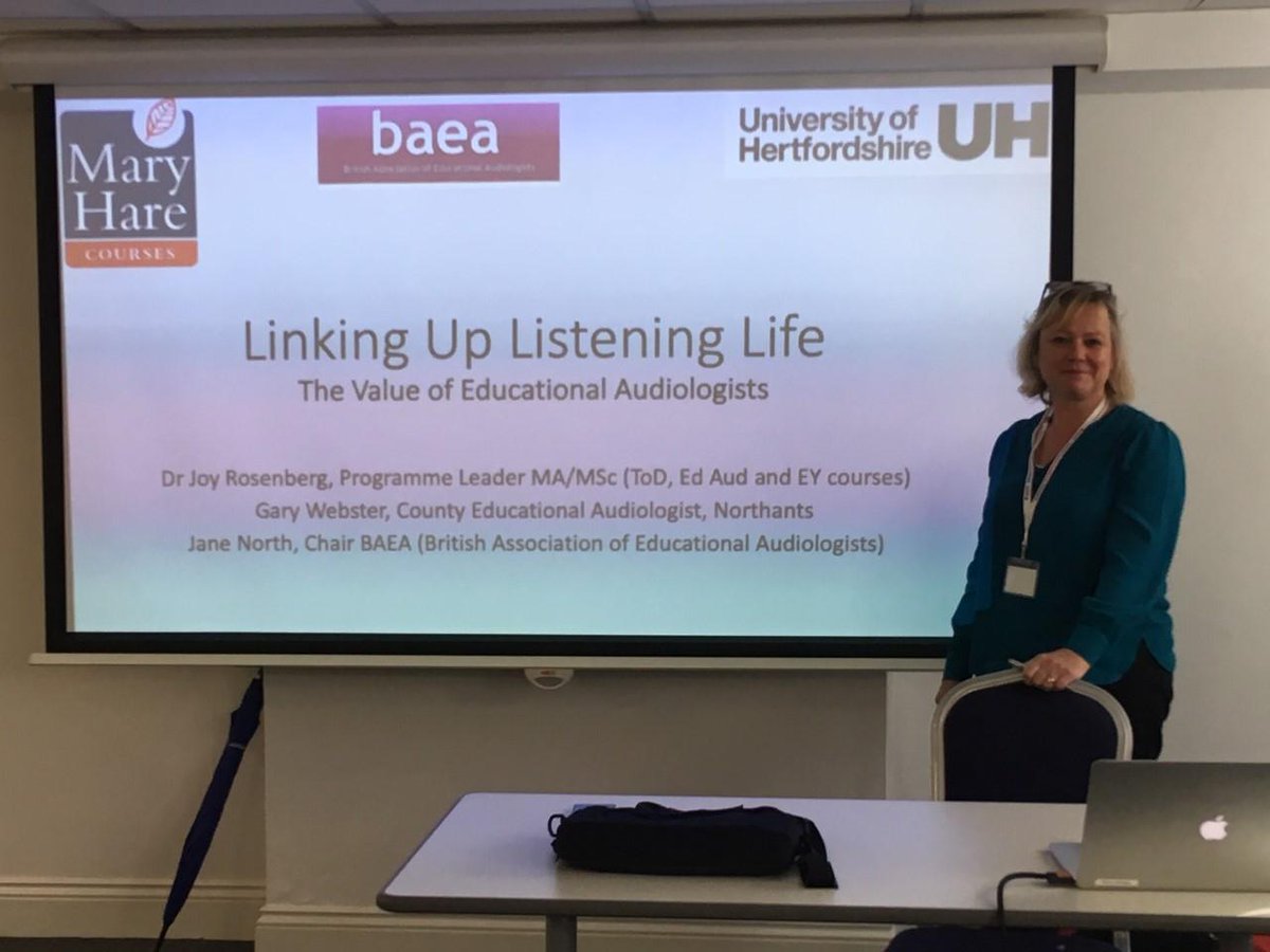 maryhareschool's tweet photo. Joy Rosenberg presenting @NatSIPUK 'Evidencing the Impact' event. #audiology #deafness #maryhare https://t.co/K5A5YhcQFn