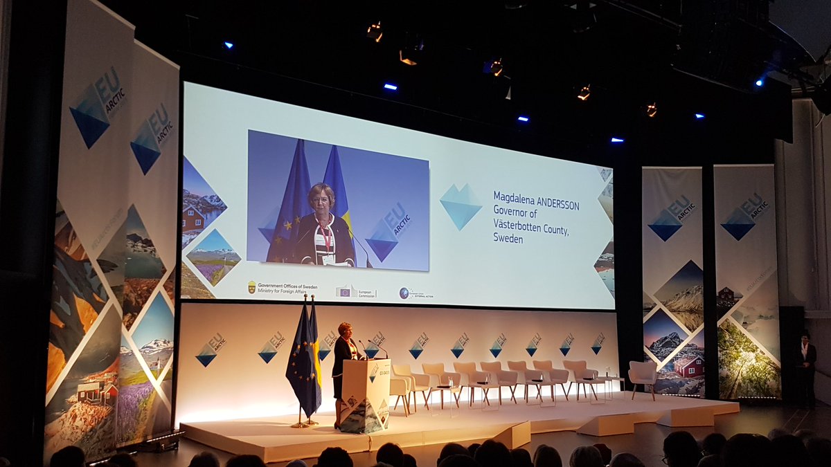 #Barents Region is the most populated area in the Arctic with 5,3 million inhabitants. We have innovations, high technology, R&D, vast natural resources, highlights the Governor of Västerbotten, Magdalena Andersson in #EUArcticForum
