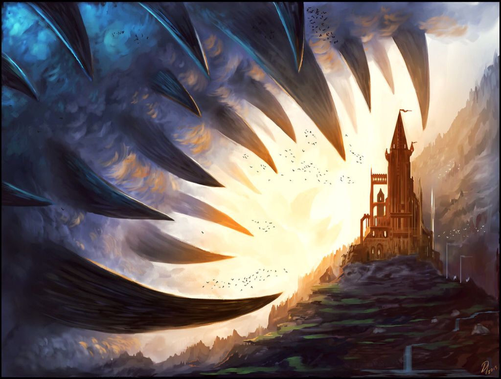 SumPunkWhoCares's tweet photo. #FantasyArt:#OuterGod:
I suppose this 1 could also fit into the #CosmicHorrorArt cycle given its title, but I don't know many #HPLovecraft tales with fantastical castles. https://t.co/EkZbJTPz95
