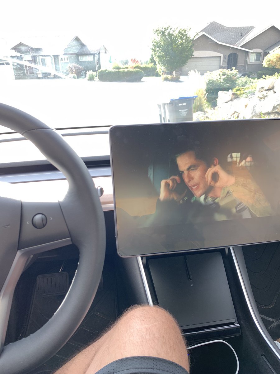 I stayed in my driveway for 2 hours today watching a movie....at 2pm...when I should have been working! <a href="/elonmusk/">Elon Musk</a> <a href="/Tesla/">Tesla</a>