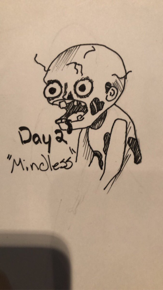 Stellammatutin_'s tweet photo. #inktoberday2 #Inktober2019 #inktober #day2mindless #Day2 #mindless what is more mindless than a zombie https://t.co/ddO0kvBn3R