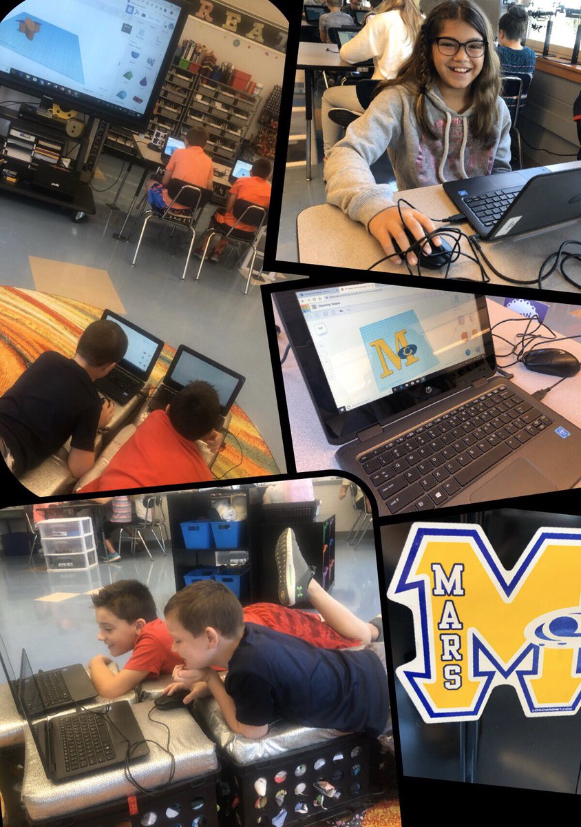duqcolleen's tweet photo. 5th graders are learning how to design in 3D w/ @tinkercad. She was inspired by the homecoming festivities, & created a Mars M (future ornament, perhaps?)...We will follow up when her project is finished. #GreatThingsToDo #WeBuildTheirFuture @MarsAreaSD https://t.co/liJO3bVaS7