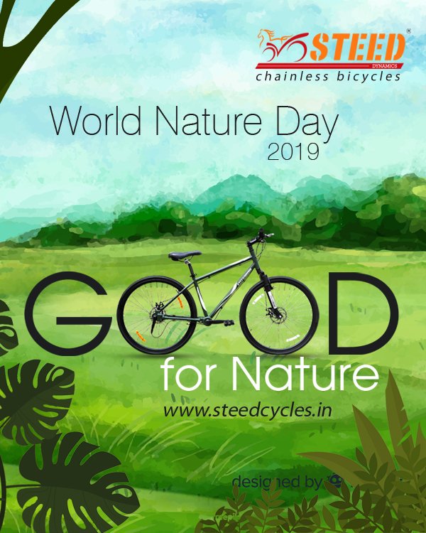 SteedChainless's tweet photo. World Nature Day!!
Steed: Good for Nature!!
Steed Dynamics Chainless Bicycles!
https://t.co/V5aSXBdzL7
#ChainlessCycles #SteedDynamicsChainlessCycles #GetFit #Cycling #FitLife #Fitness #Sophisticated #Chainless #GoGreen #Safe #Health #Nature #Steed https://t.co/ciD7TxEpRn
