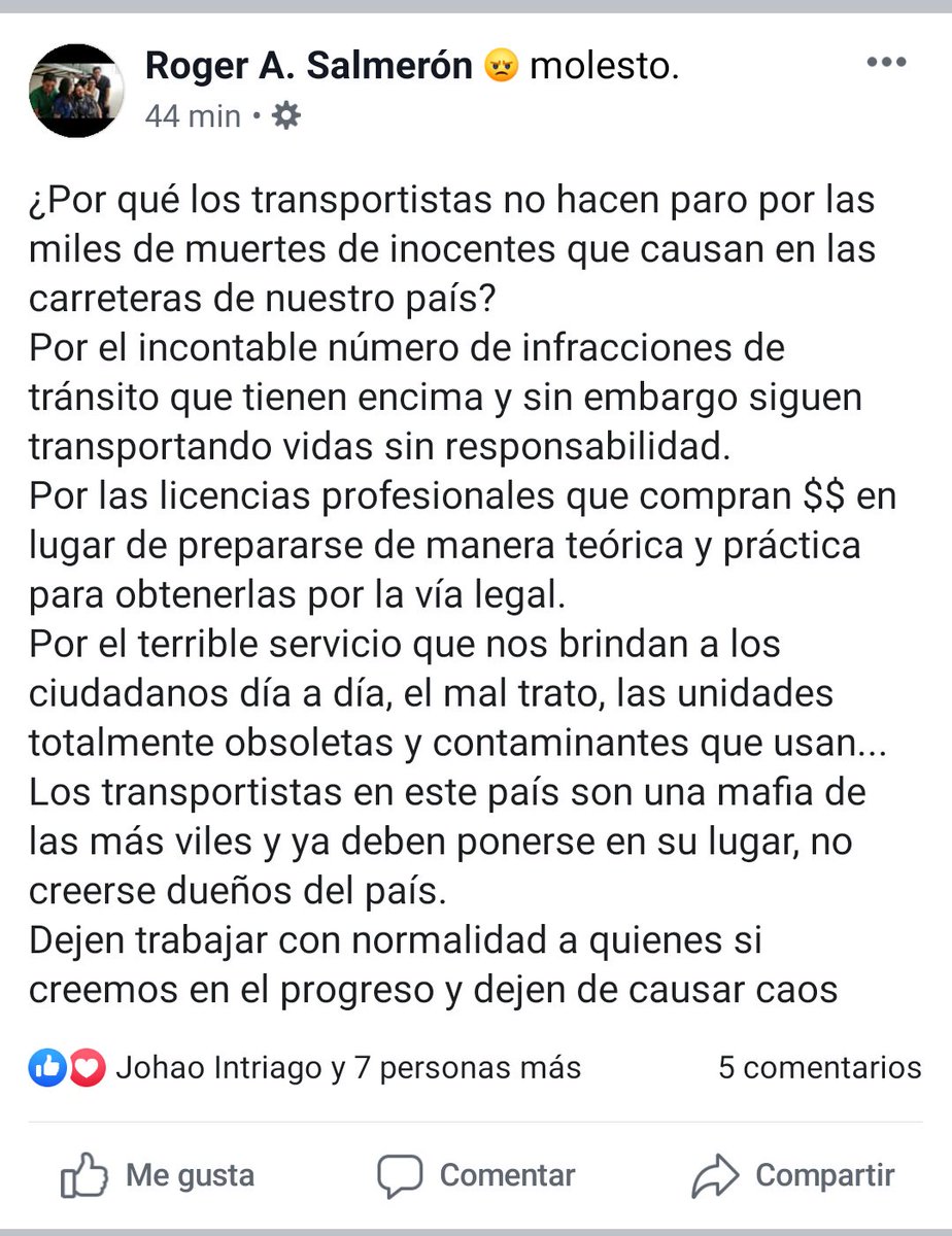 StvnA96's tweet photo. A propósito del #ParoDeTransporte https://t.co/S5scmWCUuh