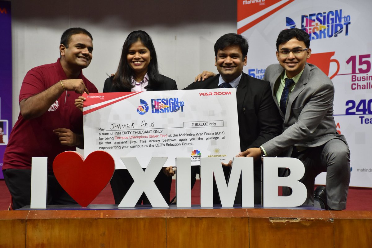 ximb_official's tweet photo. XIMB is proud to announce the Campus winners of Mahindra War Room Season 12 - Team Disog, Team Jhavier Fauj and Team Long Island Iced Tea.
Congratulations and best wishes for the subsequent rounds!
#MahindraWarRoom #MWR #CampusRound #DesignToDisrupt #XIMB https://t.co/ZJmq4h1gnH