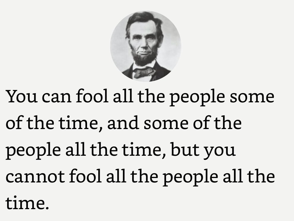 Political climate these days in the words of Abe Lincoln —