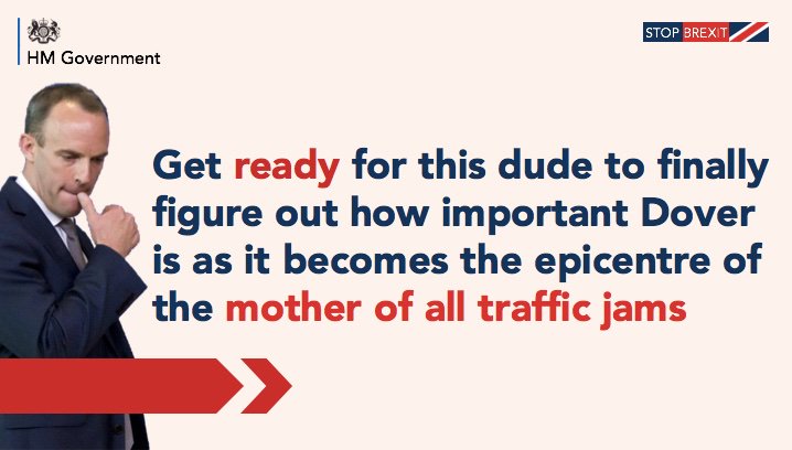 Too late for the Led by Donkeys competition, but here are three bonus  #GetReadyForBrexit memes:16. Dover-boy Dominic Raab