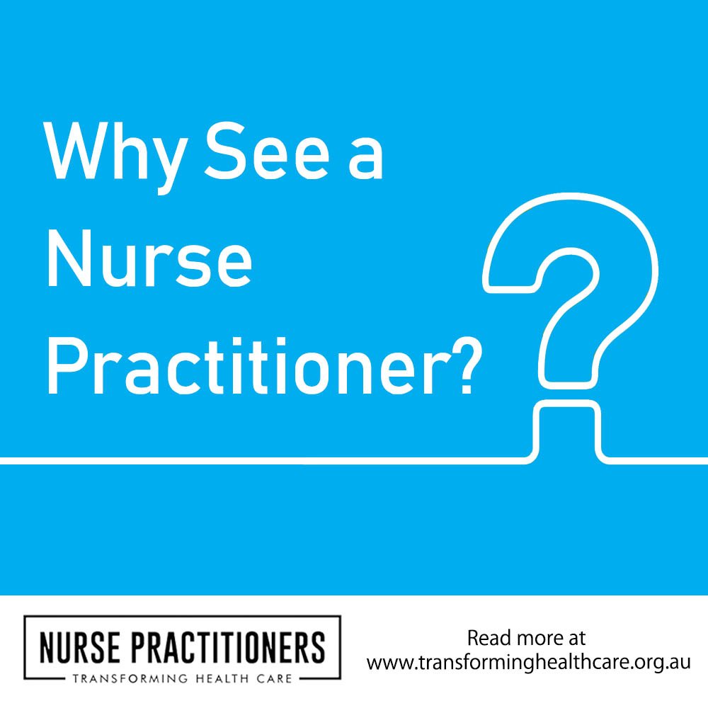 When you choose to see a NP, you gain access to a full range of health services including assessment, diagnosis and referrals for pathology, x-rays, other radiology, prescriptions for medicines, referrals, and support through education.

Read Blog at ow.ly/aHXz50wpV41