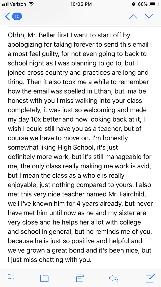 When you’re starting to feel down and out and you get an email from a former student reminding you why you do what you do. #imateacher #imakeadifference #findyourwhy #romogrows #romogalaxy