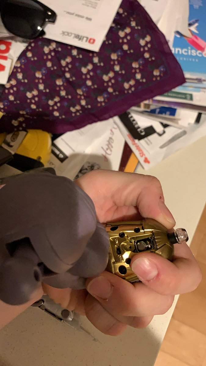 Mwisne's tweet photo. @collectsideshow how the hell am I supposed to get these batteries in? This is a poorly design mess and it is impossible to get these betteries in...why would you design it this way? https://t.co/XahtqDvbkq
