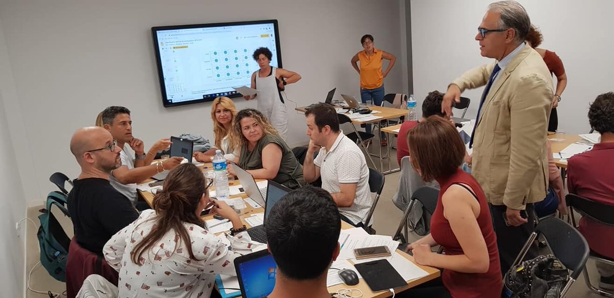 ClediErasmus's tweet photo. Intense working week for the teachers involved in the @ClediErasmus  project! A whole week at @Trinijove (Barcelona, Spain) to collaboratively learn on the main ICT tools, apps, and digital platforms and on intercultural sensitivity needed to reach project objectives! https://t.co/VoMOIUF3sg
