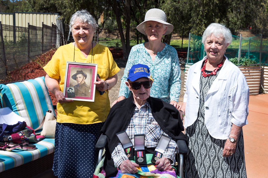 RSMAusArmy's tweet photo. On behalf of the @ChiefAusArmy I had the privilege of presenting WW2 veteran Peter Carberry his medals for his service to our nation, in Tumut today. Peter served with the @AustralianArmy 3rd AUST DIV Carrier COY in PNG. #OurPeople #GoodSoldering https://t.co/ojsoLiB5Tr