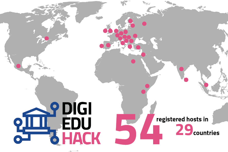DigiEduHack's tweet photo. What will the future of learning look like? 😍🤖🤩🐙 Now is the time to find out! Today, Global #DigiEduHack, gathers more than 2000 participants around the world in almost 30 countries in Europe, Africa, Asia, South &amp; North America. Follow us live - soon: https://t.co/pjPZuQ9Elm https://t.co/Gz12vEvEzp