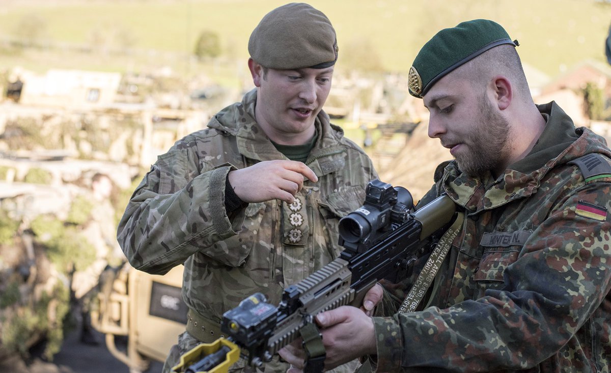 Today is #GermanUnityDay (Tag der Deutschen Einheit) when our German ally celebrates the reunification of 1990. We stand together in <a href="/NATO/">NATO</a> and campaign side by side in #Afghanistan. 'Bruderlich mit herz und hand'. <a href="/bundeswehrInfo/">Bundeswehr</a> <a href="/GermanEmbassy/">German Embassy London</a> #GlobalBritain #StrongerTogether
