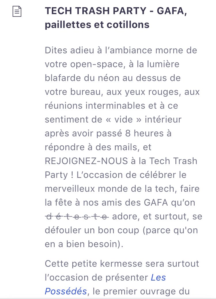 laurent64's tweet image. #TechTrashParty c’est jeudi 10/10, inscriptions ➡️ bit.ly/2nyhp8T