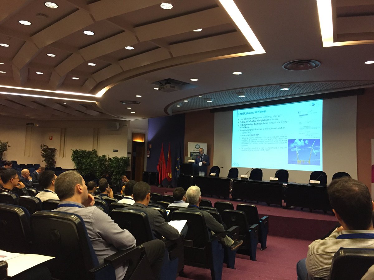 CL_Windcon's tweet photo. The sun is up, and the second day of #WESE2019 is beginning with a keynote presentation from Pedro Mayorga from @EnerOcean. https://t.co/nqn46Zz5Z5