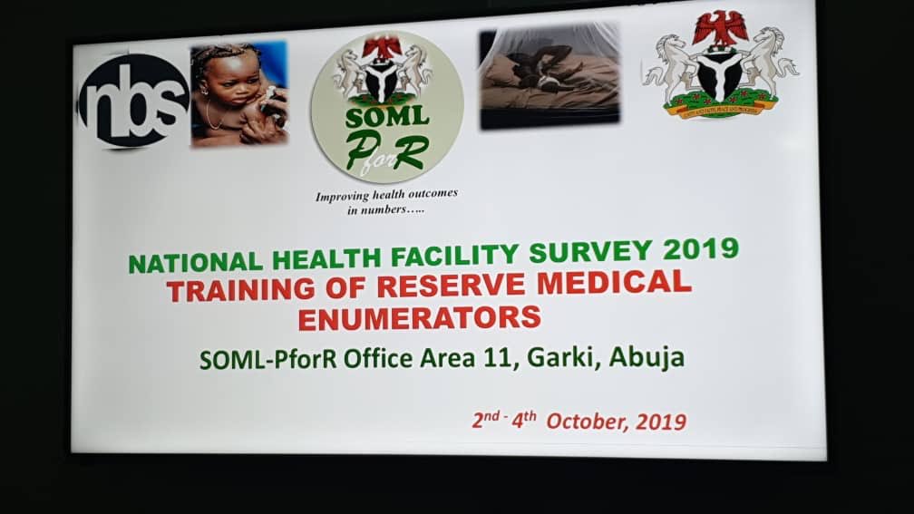 During the week of October 2nd- 4th, Dr. Jibrin Suleiman led the training of the reserve medical enumerators for the ongoing 2019 National Health Facility Survey.
