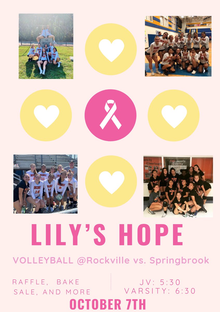 RHS volleyball will host our annual Lily’s Hope match against Springbrook HS in support of the Weaver Family!! Come out Oct. 7 for the bake sale, pizza, raffle prizes, and more! @RHSRamsAD <a href="/PrincipalRHS/">Rhoshanda Pyles</a>