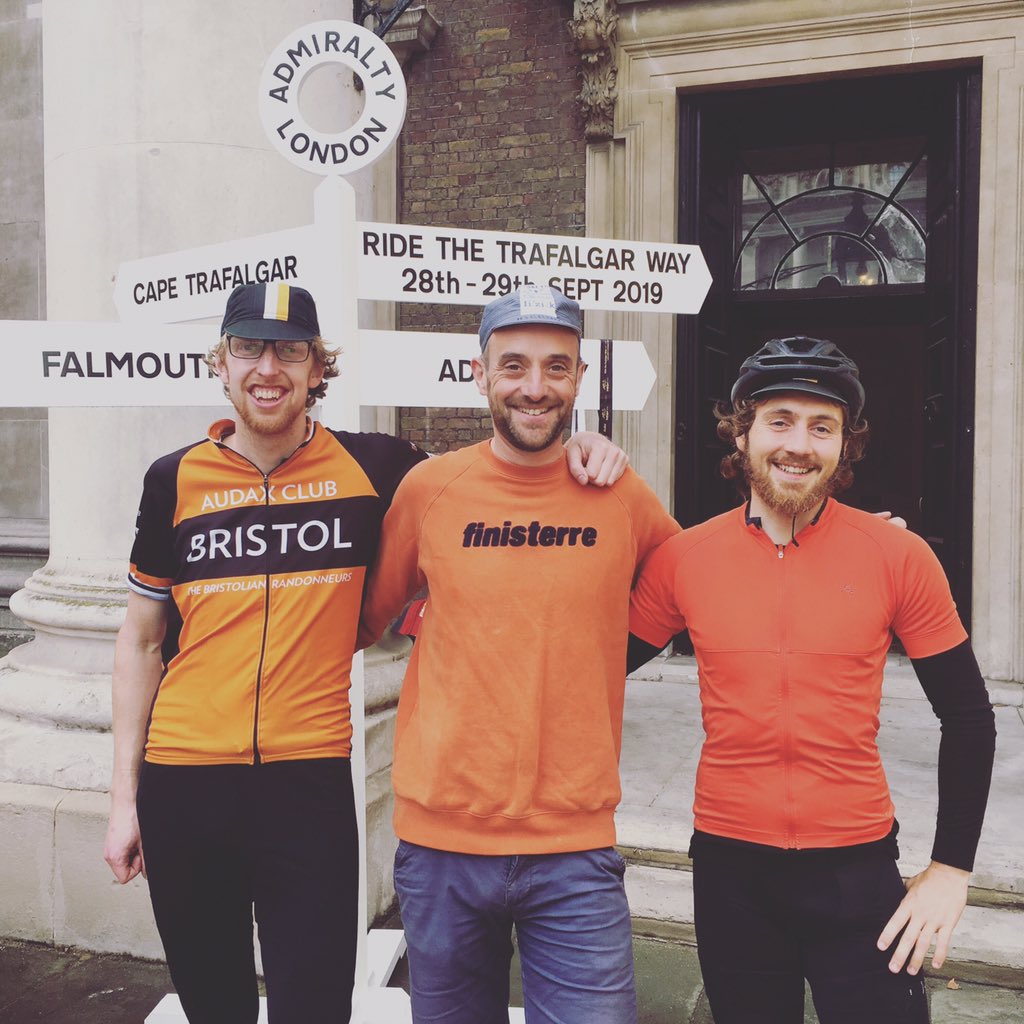 TrafalgarWay's tweet photo. We can’t believe it’s Thursday already, so it must be #TBT time! 
Last w/e, if you didn’t already know, was the inaugural #500km @TrafalgarWay #audax, sponsored by @nfum_wessex 
Here Paul, Mike &amp; Dave celebrate at the #RipleyCourtyard Arrivée #TheWay2019 #RTTWno5🚴‍♂️🚴‍♂️ https://t.co/uqzEjPo8g0