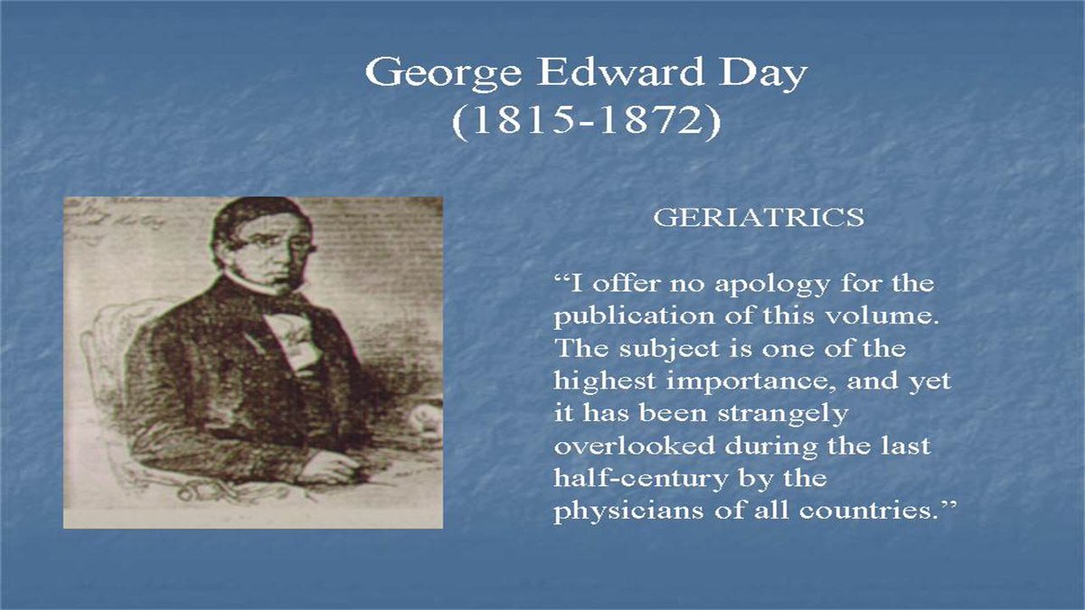drjohnmorley's tweet photo. In 1848 George Day pointed out that physicians had little knowledge of how to treat older persons. Unfortunately little has changed since then. We need more geriatricians and much more geriatrics training in medical schools and residency. https://t.co/ynixR1idme